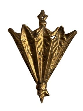 Vintage 24K Gold Umbrella Wall Pocket Hollywood Regency Ceramic Hanging Planter